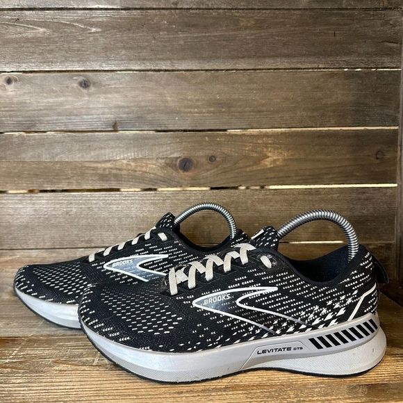 Womens Brooks Levitate GTS 5 Black Athletic Running Shoes Sneakers Size 8 B GUC - Picture 2 of 10